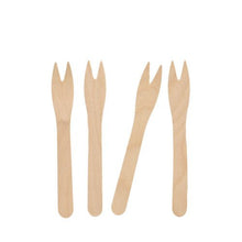 Lade das Bild in den Galerie-Viewer, PAPSTAR Snack-Gabeln aus Holz "pure", 12,1 cm, umweltfreundlich | Beutel (25 Stück)
