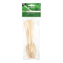 Lade das Bild in den Galerie-Viewer, PAPSTAR Holz-Gabeln "pure" 19,5 cm, Vintage-Design | Beutel (6 Stück)
