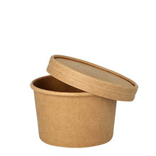 Lade das Bild in den Galerie-Viewer, Starpak 25 Suppenbecher, Pappe rund 230 ml Ø 9,8 cm · 6 cm braun | Folie (25 Stück)
