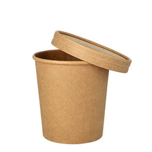 Lade das Bild in den Galerie-Viewer, Starpak 25 Suppenbecher, Pappe rund 470 ml Ø 9,8 cm · 10 cm braun | Folie (25 Stück)
