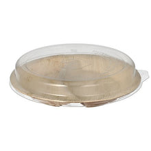 Lade das Bild in den Galerie-Viewer, Starpak 10 Teller, Palmblatt 2-geteilt 300 ml Ø 23 cm · 5,3 cm mit rPET Deckel "Kombipack" | Schrumpffolie (10 Stück)
