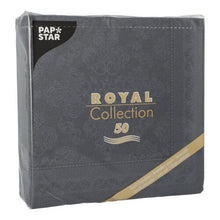 Lade das Bild in den Galerie-Viewer, PAPSTAR 50 Servietten "ROYAL Collection" 1/4-Falz 40 x 40 cm schwarz
