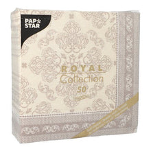 Lade das Bild in den Galerie-Viewer, PAPSTAR 50 Servietten "ROYAL Collection" 1/4-Falz 40 x 40 cm mocca
