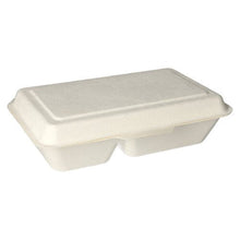 Lade das Bild in den Galerie-Viewer, PAPSTAR Menüboxen Zuckerrohr "pure" 2-geteilt, 6,5x24x15,5 cm | Karton (500 Stück)
