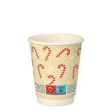 Lade das Bild in den Galerie-Viewer, PAPSTAR Trinkbecher "Candy Canes", doppelwandig, Ø 8 cm, 0,2 l | Folie (25 Stück)
