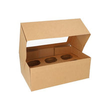 Lade das Bild in den Galerie-Viewer, PAPSTAR 25 Cupcake-Kartons eckig 10 cm mit Sichtfenster aus PLA
