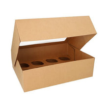 Lade das Bild in den Galerie-Viewer, PAPSTAR 25 Cupcake-Kartons eckig 10 cm mit Sichtfenster aus PLA
