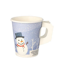 Lade das Bild in den Galerie-Viewer, PAPSTAR Trinkbecher mit Henkel, Pappe, Ø 8 cm, "Snowman" | Folie (50 Stück)
