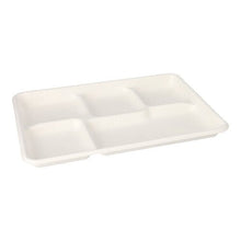 Lade das Bild in den Galerie-Viewer, PAPSTAR 25 Menü-Trays, Zuckerrohr "pure" 5-geteilt weiss
