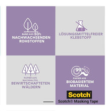 Lade das Bild in den Galerie-Viewer, Scotch® Malerabdeckband für empfindliche Oberflächen, 24 mm x 41 m, 1 Rolle/Packung, 100% PEFC SGSCH-PEFC-COC-110078 | Packung (1 Rolle)
