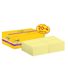 Lade das Bild in den Galerie-Viewer, Post-it® Super Sticky Notes, Gelb, 76 mm x 127 mm, 90 Blatt/Block, 24 Blöcke/Packung, Kartonverpackung, 100% PEFC, SGSCH-PEFC-COC-110078 | Packung (1 Stück)
