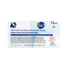Lade das Bild in den Galerie-Viewer, DeepBlue Combo 5in1 - Antigen Schnelltest – SARS-CoV-2, Influenza A+B, RSV &amp; Adenovirus | Packung (1 Stück)
