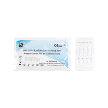 Lade das Bild in den Galerie-Viewer, DeepBlue Combo 5in1 - Antigen Schnelltest – SARS-CoV-2, Influenza A+B, RSV &amp; Adenovirus | Packung (1 Stück)

