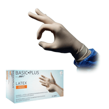 Lade das Bild in den Galerie-Viewer, AMPri BASIC-PLUS Latexhandschuhe gepudert, weiß | Box (100 Stück)
