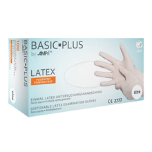 Lade das Bild in den Galerie-Viewer, AMPri BASIC-PLUS Latexhandschuhe puderfrei, weiß | Box (100 Stück)
