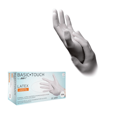 Lade das Bild in den Galerie-Viewer, AMPri BASIC-TOUCH Latexhandschuhe puderfrei, weiß | Box (100 Stück)
