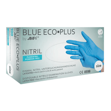 Lade das Bild in den Galerie-Viewer, AMPri BLUE ECO-PLUS Nitrilhandschuhe puderfrei, Blau
