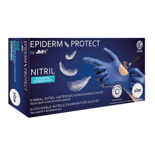 Lade das Bild in den Galerie-Viewer, AMPri Epiderm Protect Nitrilhandschuhe by MED-COMFORT puderfrei, metallblau | Box (100 Stück)
