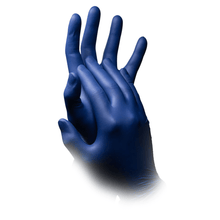 Lade das Bild in den Galerie-Viewer, AMPri Epiderm Protect Nitrilhandschuhe by MED-COMFORT puderfrei, metallblau | Box (100 Stück)
