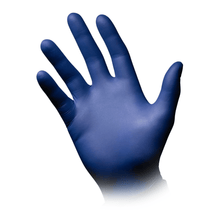 Lade das Bild in den Galerie-Viewer, AMPri Epiderm Protect Nitrilhandschuhe by MED-COMFORT puderfrei, metallblau | Box (100 Stück)
