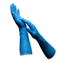 Lade das Bild in den Galerie-Viewer, AMPri MED-COMFORT BLUE ULTRA 400 Nitrilhandschuhe extra lang, Blau
