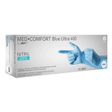 Lade das Bild in den Galerie-Viewer, AMPri MED-COMFORT BLUE ULTRA 400 Nitrilhandschuhe extra lang, Blau
