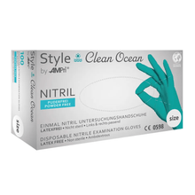 Lade das Bild in den Galerie-Viewer, AMPri STYLE CLEAN OCEAN Nitrilhandschuhe puderfrei by MED-COMFORT, Türkis
