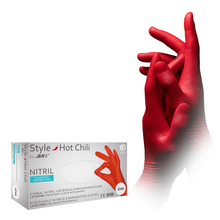 Lade das Bild in den Galerie-Viewer, AMPri STYLE HOT CHILI Nitrilhandschuhe puderfrei by MED-COMFORT, Rot
