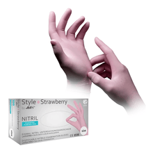Lade das Bild in den Galerie-Viewer, AMPri STYLE STRAWBERRY Nitrilhandschuhe puderfrei by MED-COMFORT, Rosa
