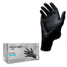 Lade das Bild in den Galerie-Viewer, AMPri SolidSafety High Grip Black Nitril Chemikalienschutzhandschuhe Schwarz S - XXL
