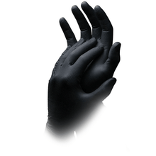 Lade das Bild in den Galerie-Viewer, AMPri SolidSafety High Grip Black Nitril Chemikalienschutzhandschuhe Schwarz S - XXL
