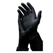 Lade das Bild in den Galerie-Viewer, AMPri SolidSafety High Grip Black Nitril Chemikalienschutzhandschuhe Schwarz S - XXL

