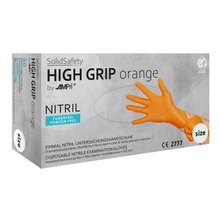 Lade das Bild in den Galerie-Viewer, AMPri SolidSafety High Grip Orange Nitril Chemikalienschutzhandschuhe S - XXL
