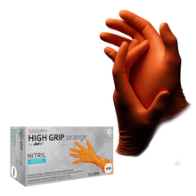 Lade das Bild in den Galerie-Viewer, AMPri SolidSafety High Grip Orange Nitril Chemikalienschutzhandschuhe S - XXL
