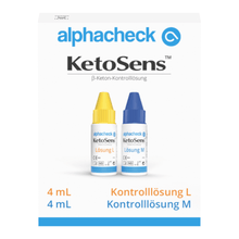 Lade das Bild in den Galerie-Viewer, Alphacheck KetoSens β-Keton-Kontrolllösung L+M | Packung (2 Fläschchen)
