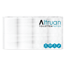 Lade das Bild in den Galerie-Viewer, Altruan Toilettenpapier, 3-lagig, weiß
