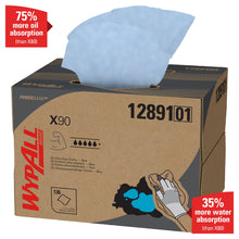 Lade das Bild in den Galerie-Viewer, WypAll® X90 PowerClean - BRAG™ Box / Blau - 1 Brag Box  x 136 Sheets | Karton (1 Box)
