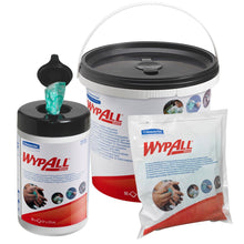 Lade das Bild in den Galerie-Viewer, WypAll® Wischtücher - Grün /90 tücher - 6 Buckets  x 90 Sheets | Karton (6 Spendereimer)
