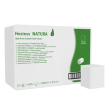 Lade das Bild in den Galerie-Viewer, Hostess™ NATURA Toilettenpapier - Einzelblattsytem / Weiß /500 - 32 Packs  x 500 Toilet Tissue Sheets
