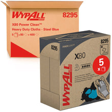 Lade das Bild in den Galerie-Viewer, WypAll® X80 PowerClean - Zupfbox / Stahlblau - 5 Boxes  x 80 Sheets | Karton (5 Boxen)
