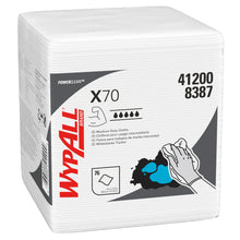 Lade das Bild in den Galerie-Viewer, WypAll® X70 PowerClean - Viertelgefaltet / Weiß - 12 Bags  x 76 Sheets | Karton (12 Beutel)
