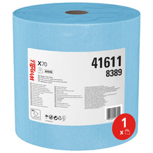 Lade das Bild in den Galerie-Viewer, WypAll® X70 PowerClean - Großrolle / Blau - 1 Roll  x 870 Sheets | Karton (1 Rolle)
