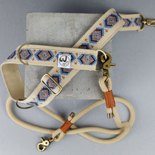 Lade das Bild in den Galerie-Viewer, Gassigurt HUGO Indian Blue Creme Lotta Hundeleinen
