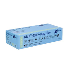 Lade das Bild in den Galerie-Viewer, Meditrade Nitril® 3000 X-Long 100 Stk. Nitrilhandschuhe extralang, blau
