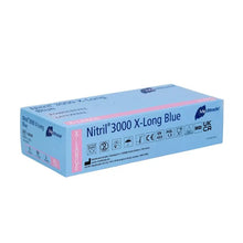 Lade das Bild in den Galerie-Viewer, Meditrade Nitril® 3000 X-Long 100 Stk. Nitrilhandschuhe extralang, blau
