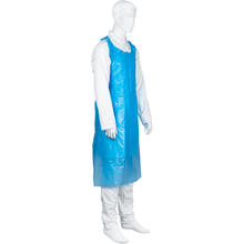 Lade das Bild in den Galerie-Viewer, Einwegschürze, 85x130 cm, 35 my LDPE, Blau    | Packung (50 Stück)

