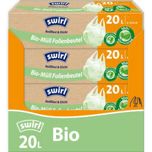 Lade das Bild in den Galerie-Viewer, Swirl Bio-Müll Folienbeutel mit Tragegriff 20 l Reißfest &amp; Dicht quer | Rolle (6 Beutel)
