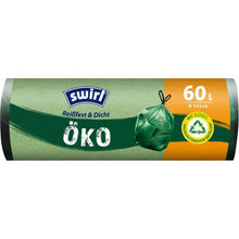 Lade das Bild in den Galerie-Viewer, Swirl Öko-Müllbeutel mit Zugband 60 l Reißfest &amp; Dicht | Rolle (8 Beutel)
