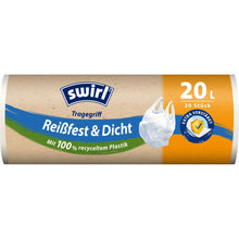 Lade das Bild in den Galerie-Viewer, Swirl Tragegriff-Müllbeutel 20 l Reißfest &amp; Dicht | Rolle (20 Beutel)
