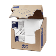 Lade das Bild in den Galerie-Viewer, Tork 477149 Lunchservietten Weiß Advanced 1/4-Falz 2-lagig | Karton (10 Packungen)

